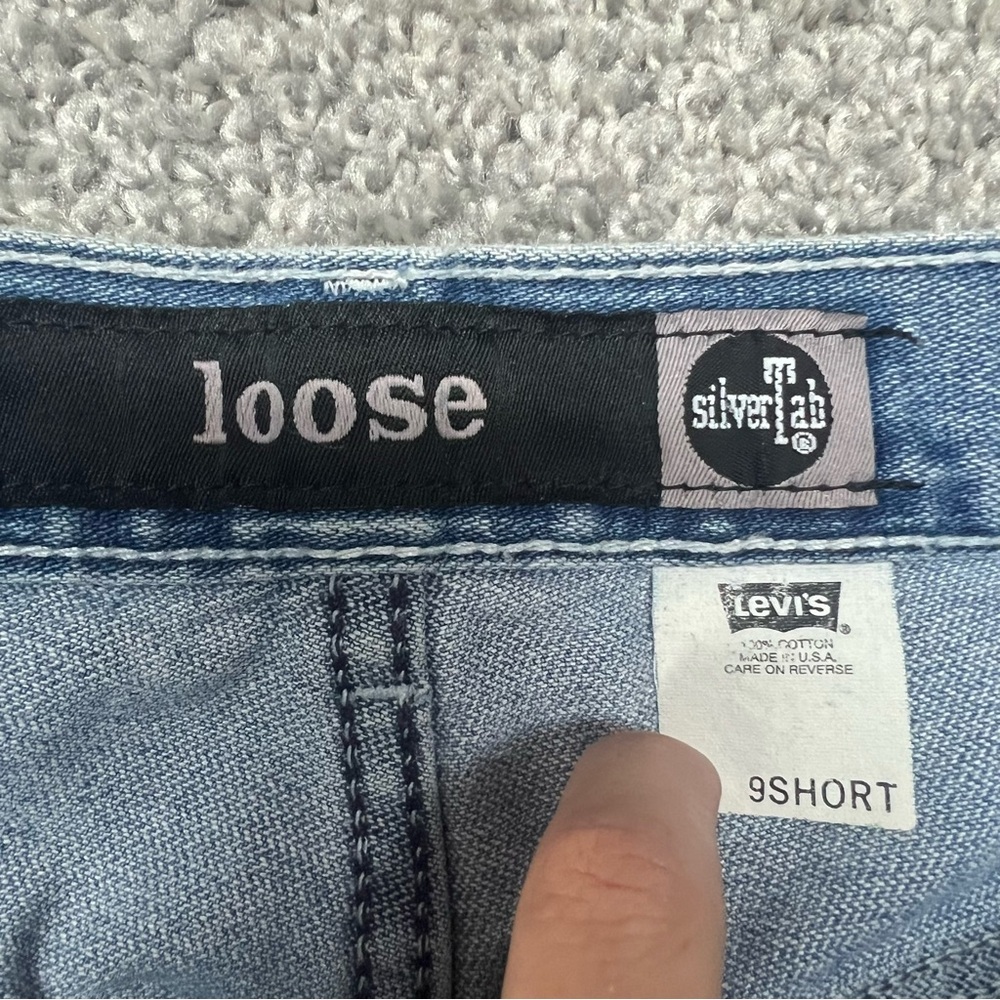 VINTAGE Levis Silvertab Jeans Womens 30x30 9 Short Blue Relaxed Loose Baggy USA - Picture 6 of 9